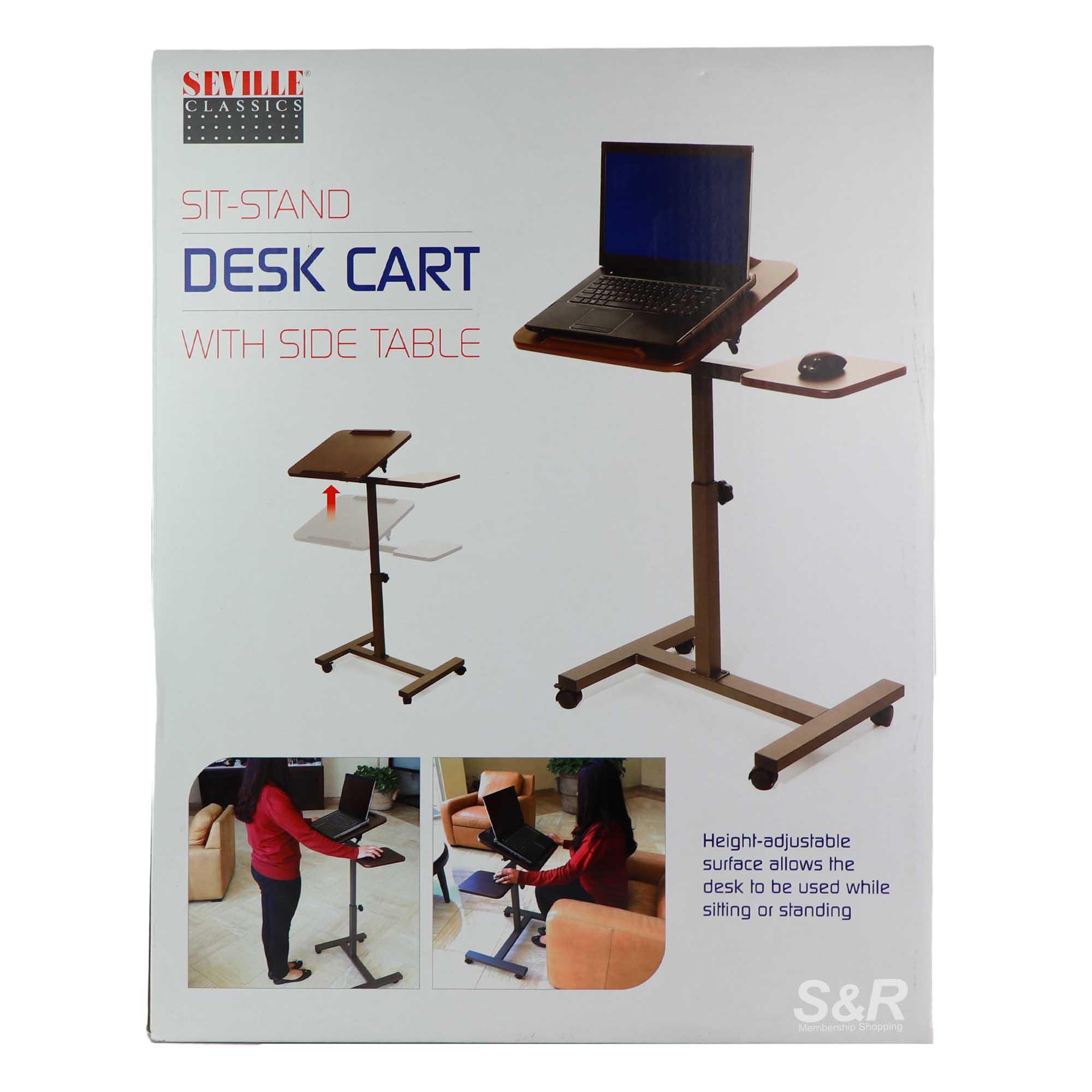 Seville Classics Sit-Stand Desk Cart 1pc